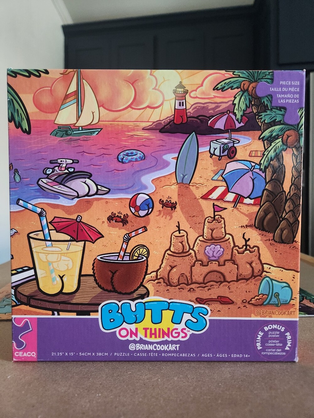 Butts on Things Beach puzzle, Brian Cook, 300 piece